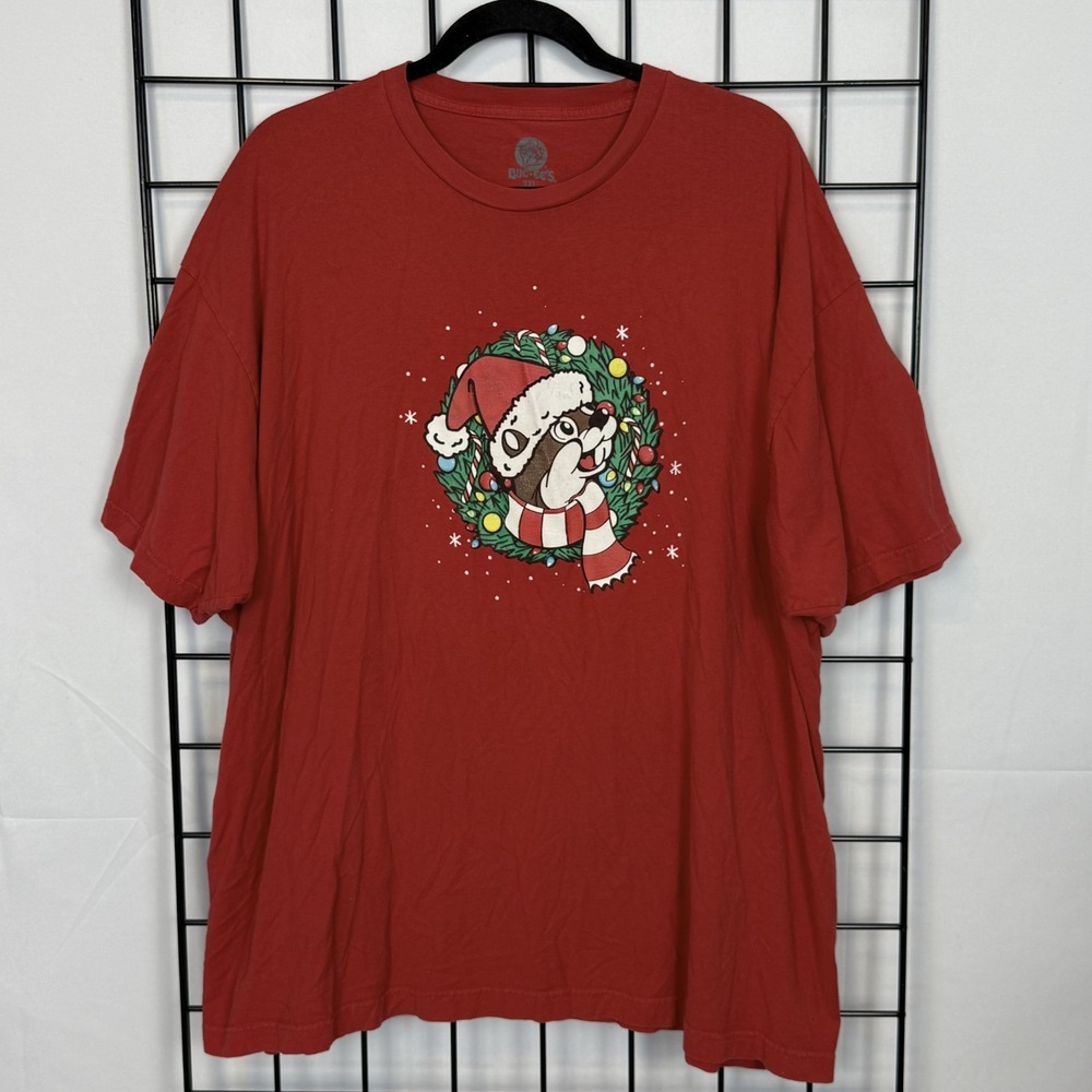 Buc-ee's Christmas Holiday T-Shirt Adult 3XL Red Never Calm Always Bright Beaver